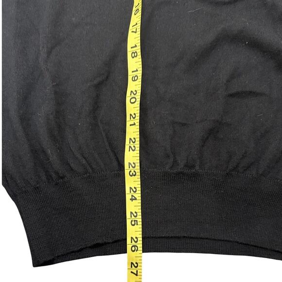 Bernini Extrafine Merino Wool Sweater Black Mock Neck Italy Men, Large - Picture 6 of 7